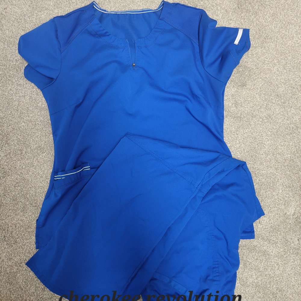 Cherokee Revolution Blue Scrub Set